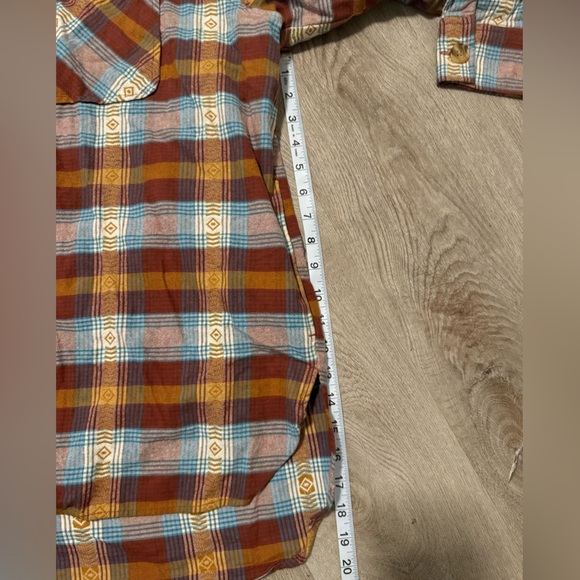 Flannel Button Down Western Shaket Women’s Plus Orange Dark 14w 16w XL XXL Comfy - Picture 3 of 10